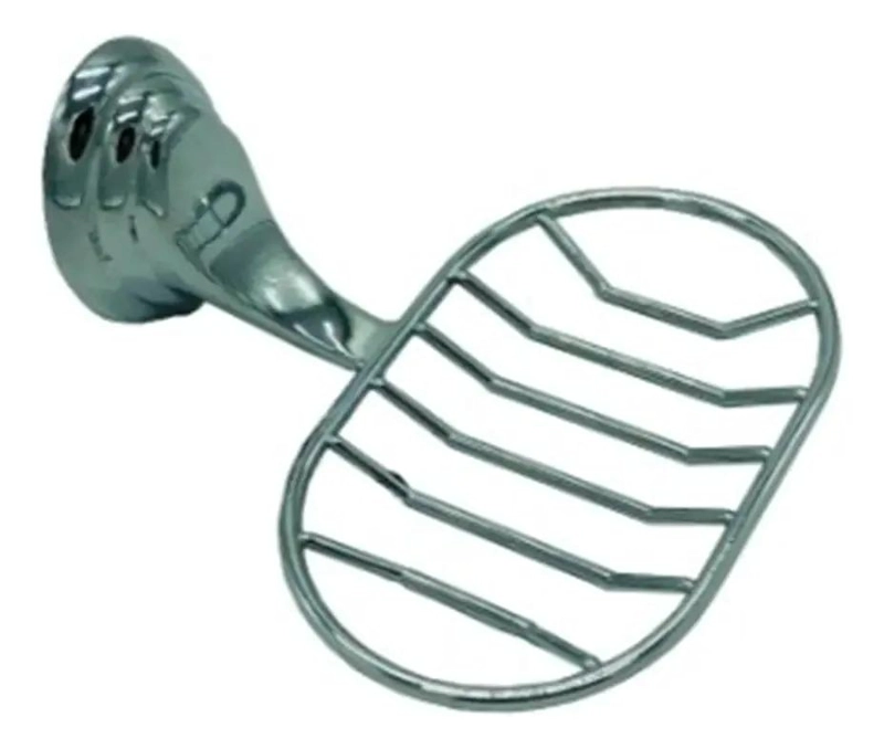 JABONERA METAL ACCESORIO BAÑO PLATEADO - 9