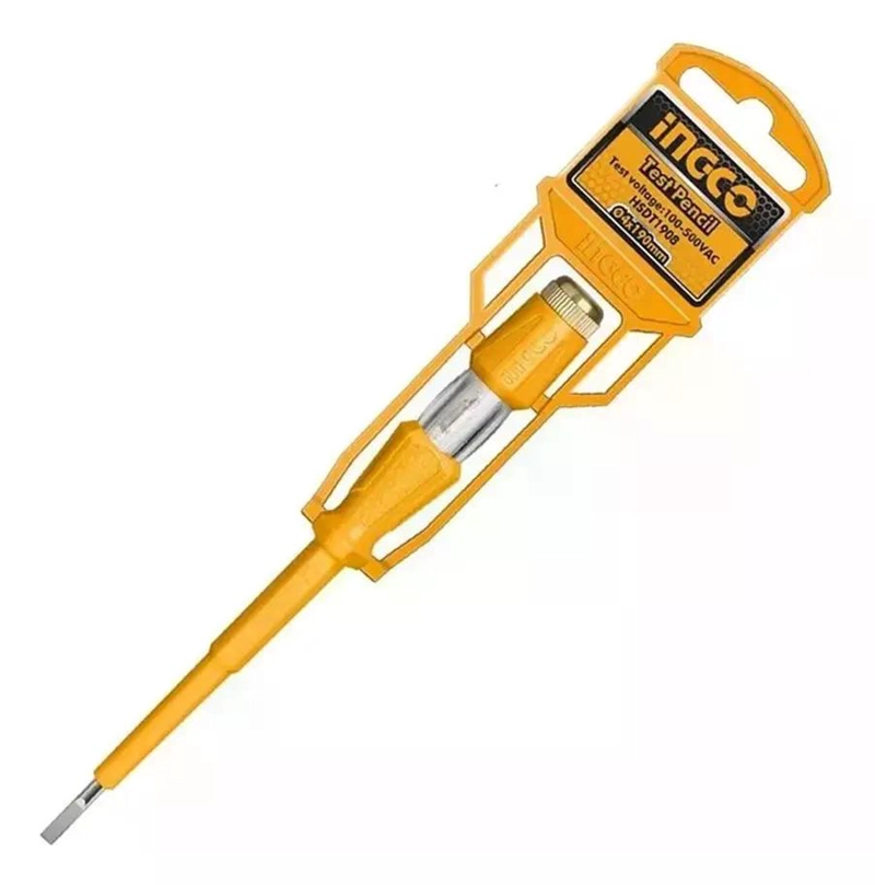 MEDIDOR DETECTOR PROBADOR DE VOLTAJE 100-500V INGCO DESTORNI AMARILLO - 1