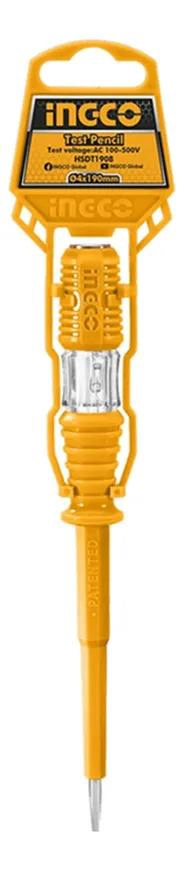 MEDIDOR DETECTOR PROBADOR DE VOLTAJE 100-500V INGCO DESTORNI AMARILLO - 3