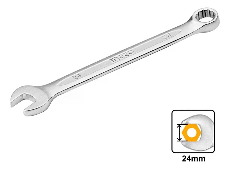 LLAVE COMBINADA BOCA Y ESTRIADA 24 MM CR-V INGCO HCSPA241 - 4