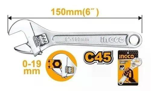 LLAVE FRANCESA AJUSTABLE 6PULG INGCO HADW131062 - 3