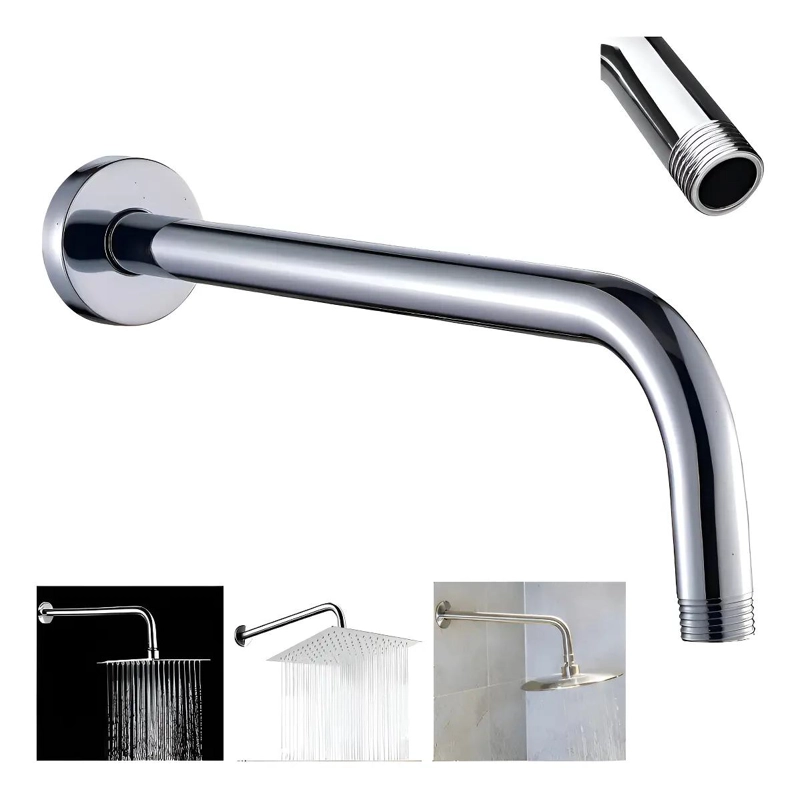 BRAZO PARA PLATO DUCHA CROMADO LARGO 30CM 1/2PULG HE TAUMM - 1
