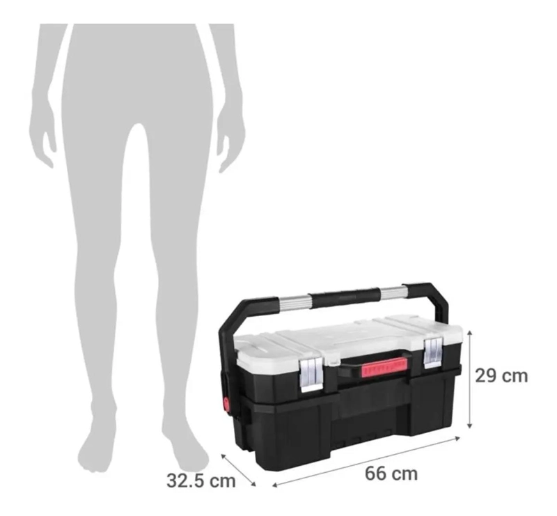 CAJA HERRAMIENTAS PLASTICA UBERMANN 43X33X12 CM NEGRO NEGRO/BLANCO/ROJO - 9
