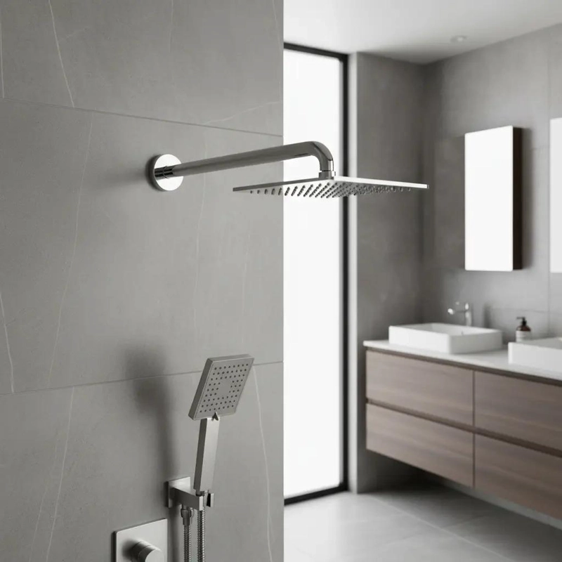 BRAZO LARGO METALICO AL MURO PARA PLATO DUCHA 40 CM TAUMM - 4