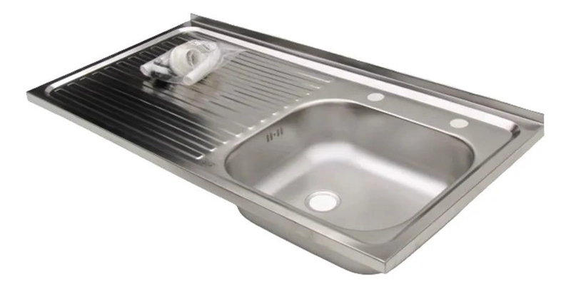 LAVAPLATOS LAVA VAJILLA SOBREPONER 100X50 TAUMM IZQUIERDO GRIS - 2