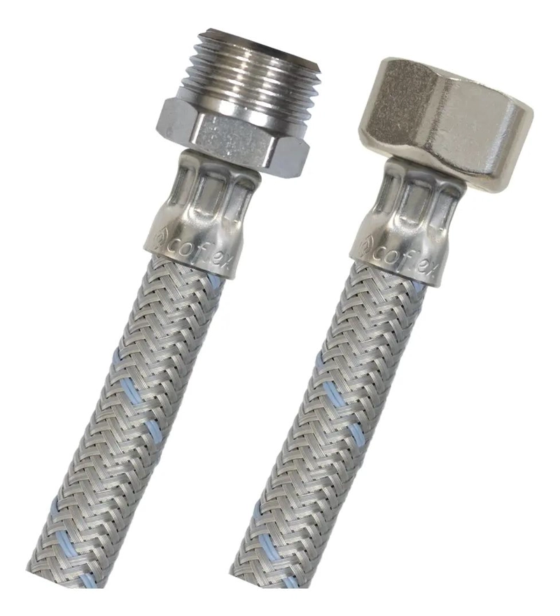 FLEXIBLE AGUA HE-HI 1/2 35 CM TAUMM ACERO INOXIDABLE 350 PSI - 1