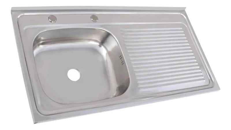 LAVAPLATOS LAVA VAJILLA SOBREPONER 100X50 TAUMM DERECHO GRIS GRIS - 2