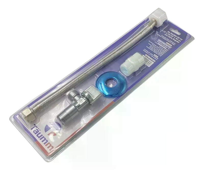 KIT FLEXIBLE CON LLAVE ANGULAR 1/2 * 15/16 30CM TAUMM - 5