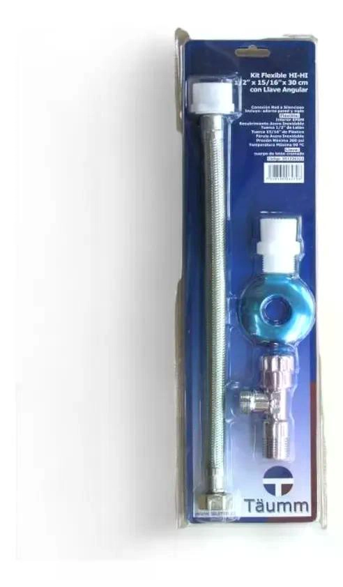 KIT FLEXIBLE LLAVE ANGULAR 1/2 X 15/16 X 35CM TAUMM - 2