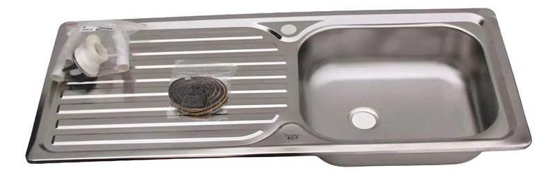 LAVAPLATOS EMPOTRABLE 100X44 CM ECO P MONOMANDO IZQUIE TAUMM GRIS - 1