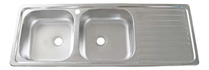 LAVAPLATOS DOBLE 120X44 EMPOTRADO MONOMANDO DERECHO TAUMM GRIS - 2