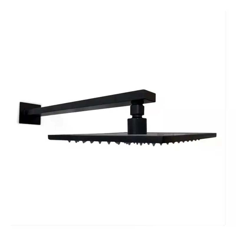 PLATO DE DUCHA CUADRADO DE ACERO INOXIDABLE NEGRO MATE 25 CM - 3
