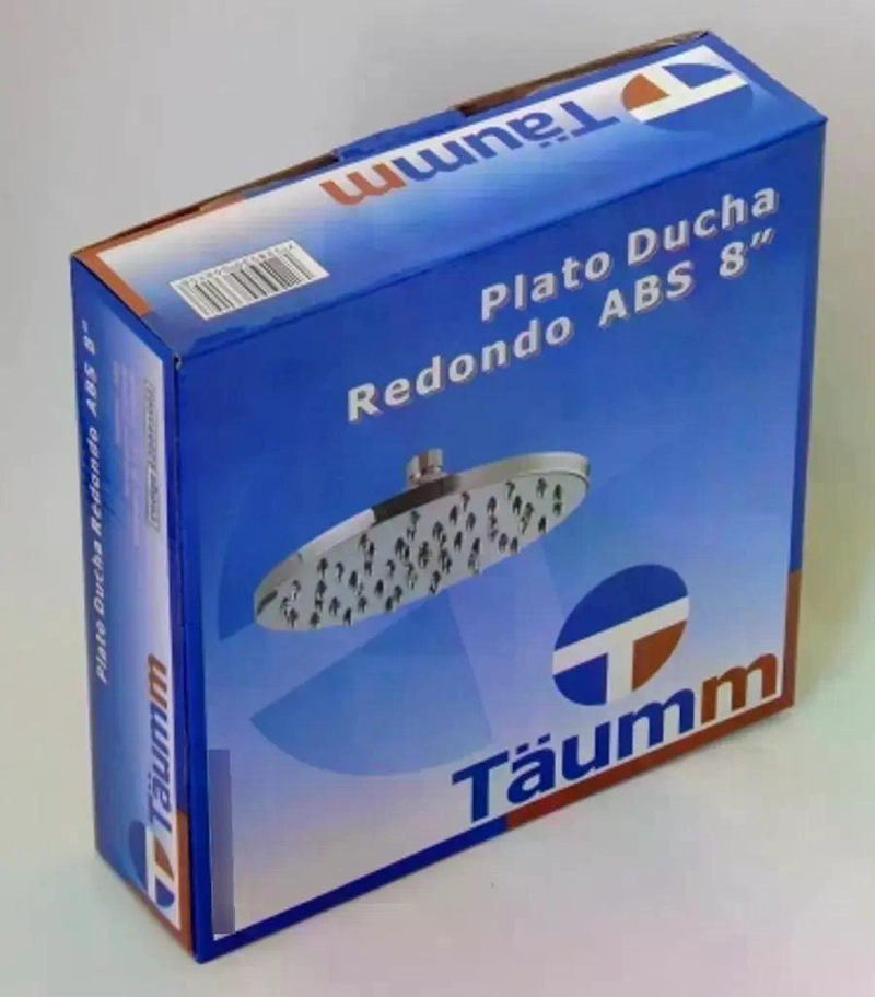 PLATO DUCHA REDONDO ABS 8 PULGADAS TAUMM GRIS GRIS - 2