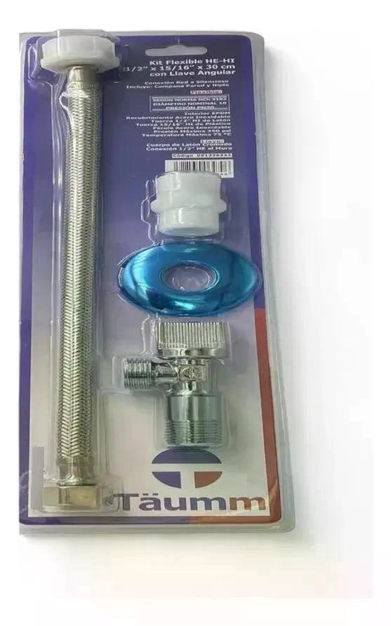 KIT FLEXIBLE HE-HI 1/2 X 15/16 X 25CM TAUMM C/ LLAVE ANGULAR - 3