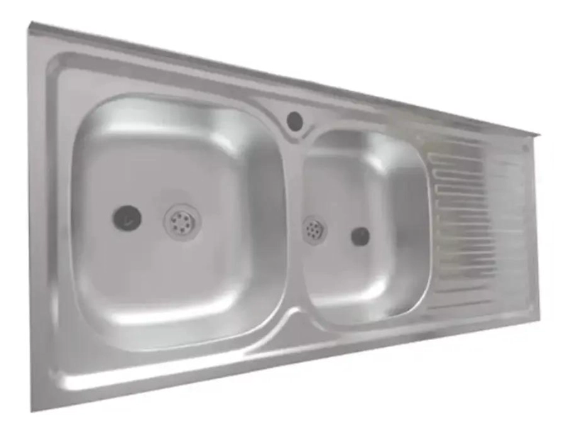 LAVAPLATOS DOBLE 120X50 SOBREPONER DERECHO MONOMANDO TAUMM GRIS - 3