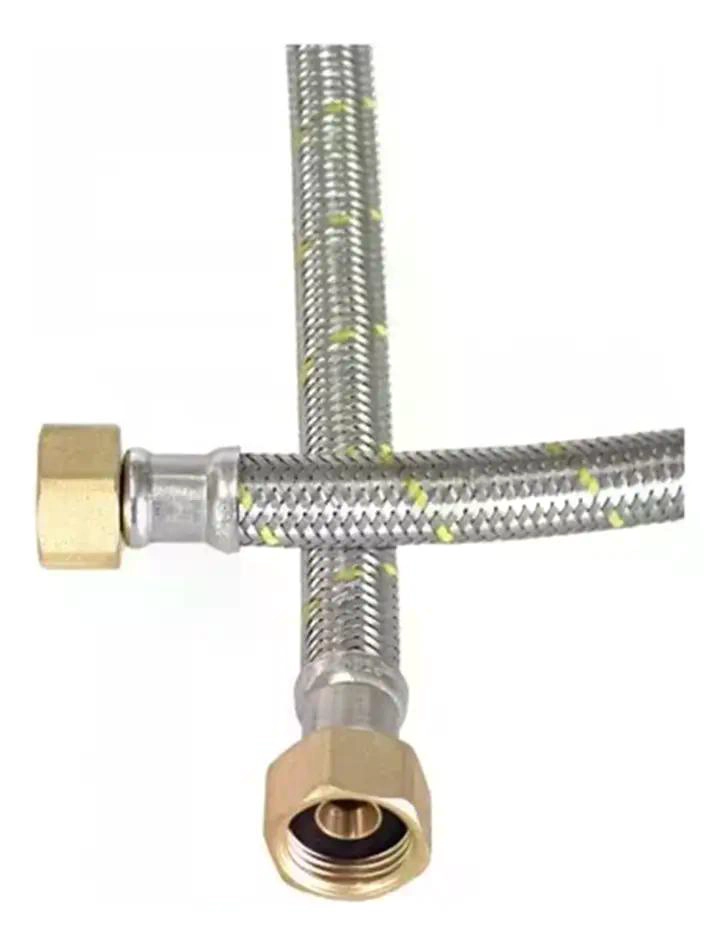 FLEXIBLE PARA GAS HI-HI 3/8 IZQX 1/2 60 CM TAUMM ACERO INOX - 1