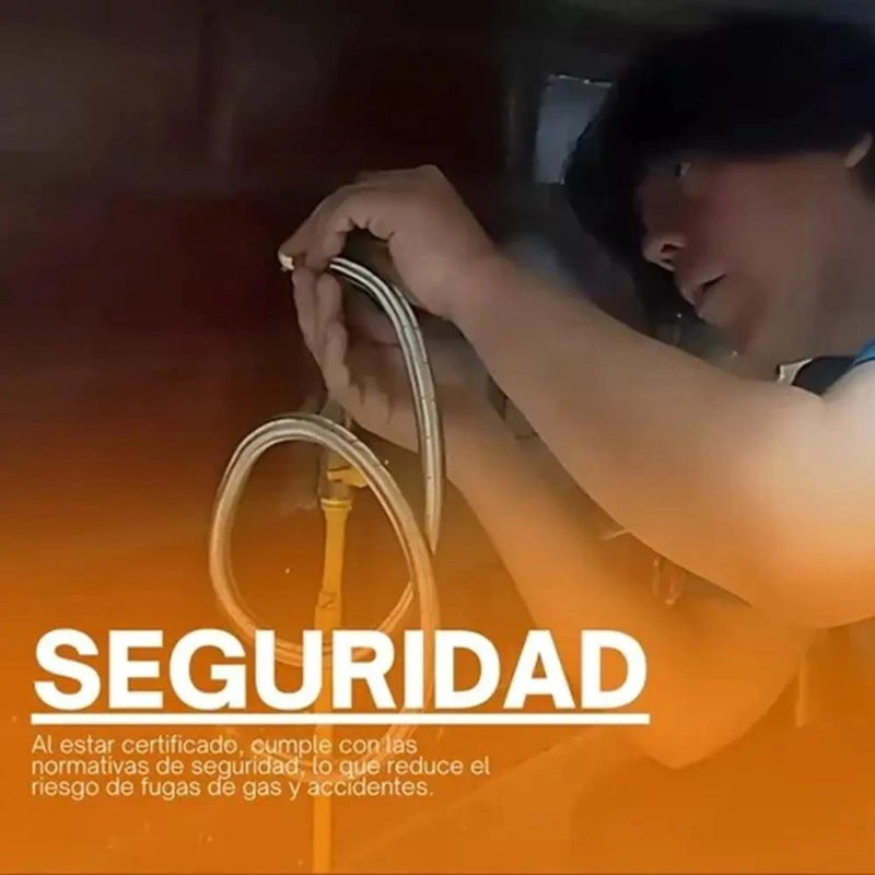FLEXIBLE PARA GAS HI-HI 3/8 IZQX 1/2 60 CM TAUMM ACERO INOX - 4