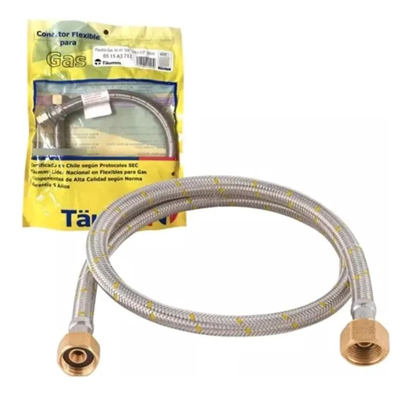 FLEXIBLE PARA GAS HI-HI 3/8 IZQX 1/2 60 CM TAUMM ACERO INOX - 6