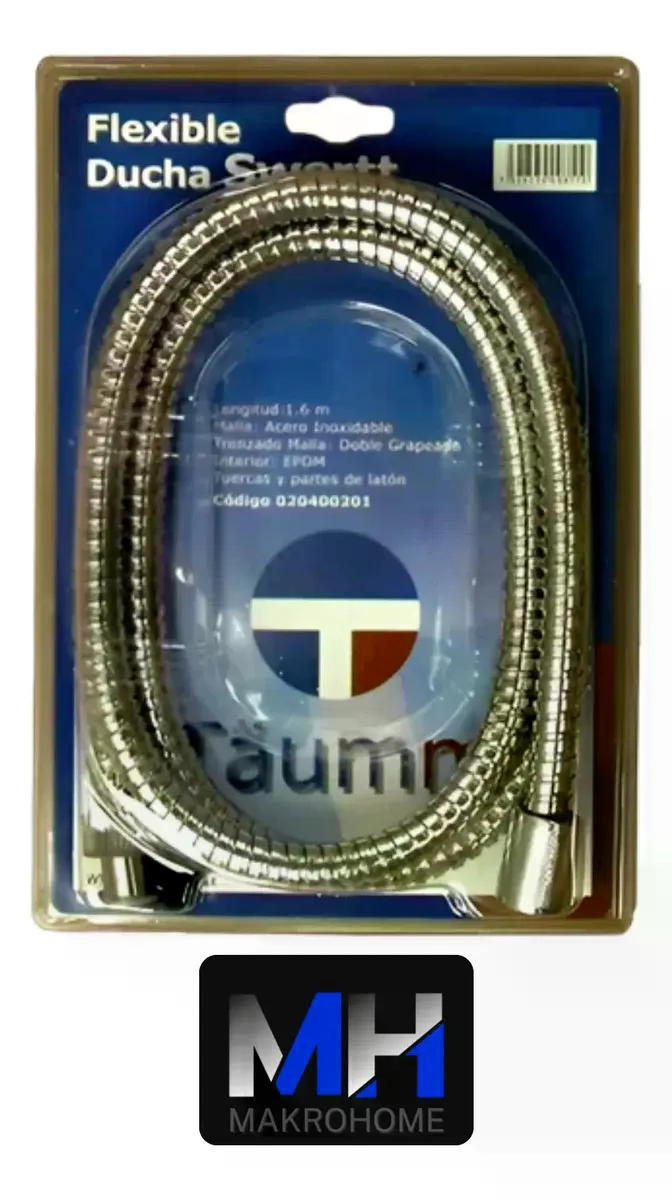FLEXIBLE DUCHA 1,6 METROS DE LARGO SWERTT TAUMM ACERO INOX ACERO INOXIDABLE PULIDO - 4