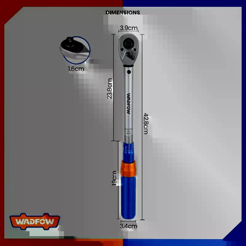 LLAVE DE TORQUE TORQUIMETRO DINAMOME TRICA 10-60NM 3/8 WADFO AZUL - 4
