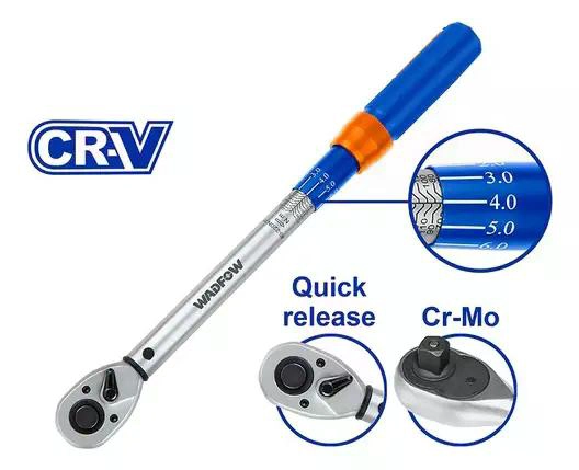 LLAVE DE TORQUE TORQUIMETRO DINAMOME TRICA 10-60NM 3/8 WADFO AZUL - 6