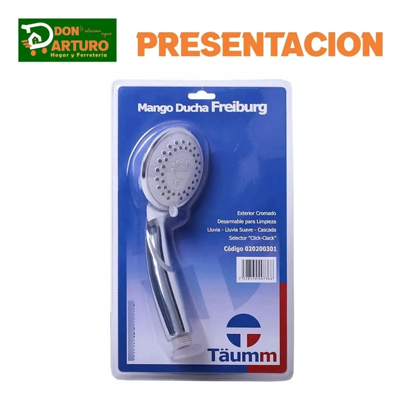 MANGO DUCHA MANERAL CHALLA CROMADO 1/2 HE FREIBURG TAUMM PLATEADO CROMADO - 8