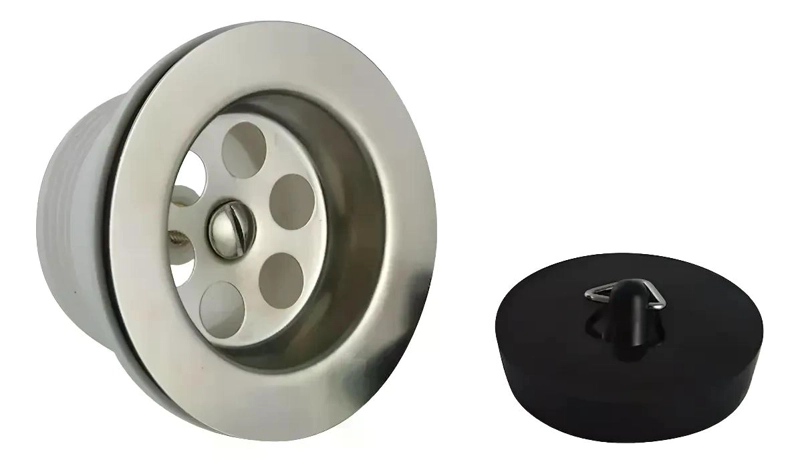DESAGUE PLASTICO PARA RECEPTACULO CON TAPON DE GOMA TAUMM BLANCO - 2