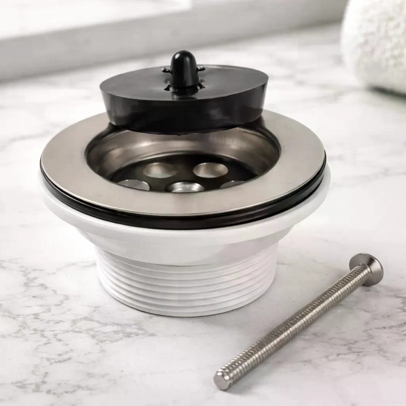 DESAGUE PLASTICO PARA RECEPTACULO CON TAPON DE GOMA TAUMM BLANCO - 4