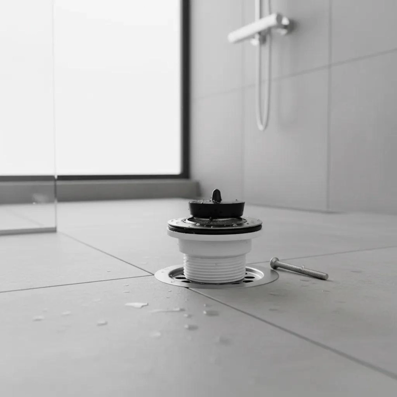 DESAGUE PLASTICO PARA RECEPTACULO CON TAPON DE GOMA TAUMM BLANCO - 5