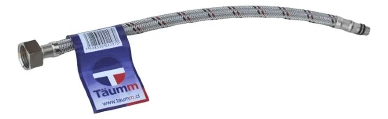 FLEXIBLE AGUA HE-HI M10 X 1/2  35 CM ROJO TAUMM 500 PSI - 2