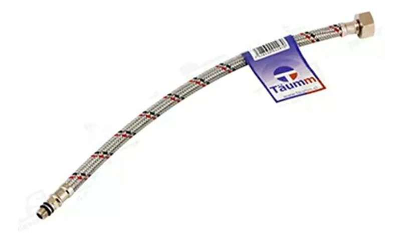 FLEXIBLE AGUA HE-HI M10 X 1/2  35 CM ROJO TAUMM 500 PSI - 3