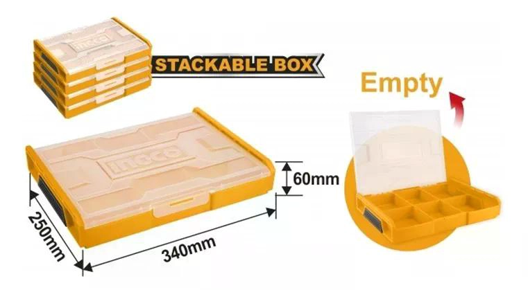ORGANIZADOR DE PLASTICO INGCO CON DIVISIONES DE 15 PBX1511 NARANJA - 3