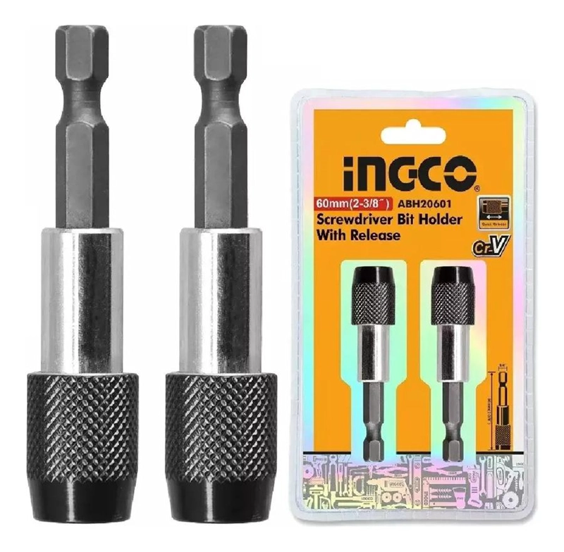 SET DE 2 ADAPTADOR PUNTAS 1/4 PULGADAS 60 MM  INGCO ABH20601 - 1
