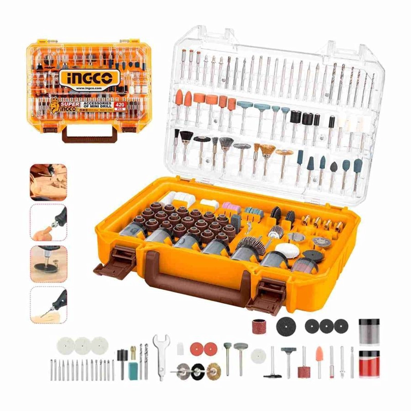 SET 420 PIEZAS  MINI TORNO MULTIFUNCIONAL INGCO  AKMG4208 - 2
