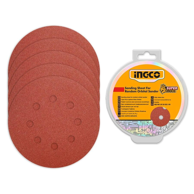 SET DE 50 DISCOS DE LIJA 150 MM 6 PULGADAS P40-180 INGCO - 1