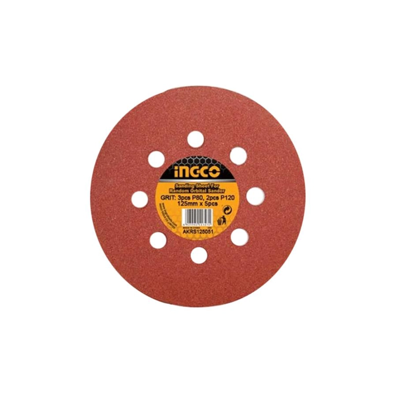 SET DE 50 DISCOS DE LIJA 150 MM 6 PULGADAS P40-180 INGCO - 4
