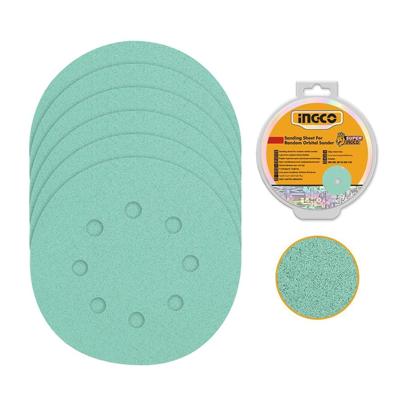 SET 50 DISCOS LIJA MULTIMATERIAL 125 MM 5 PULG P40-180 INGCO - 1