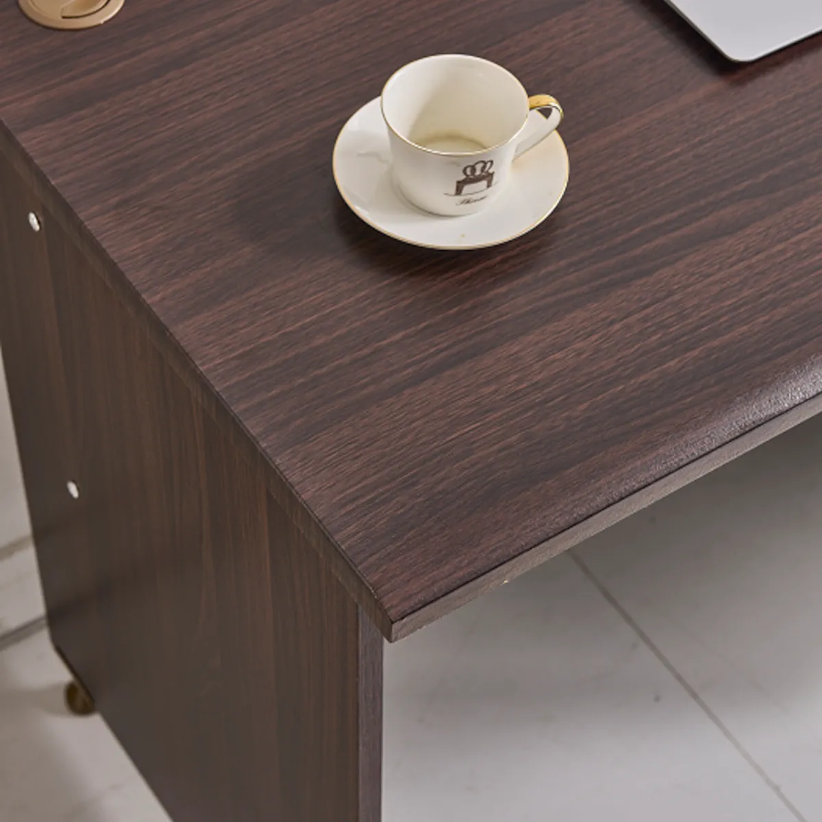 ESCRITORIO CLASICO BARCAROLA 3 CAJONES CON CERRADURA CAFE CAOBA  120X60CM - 4