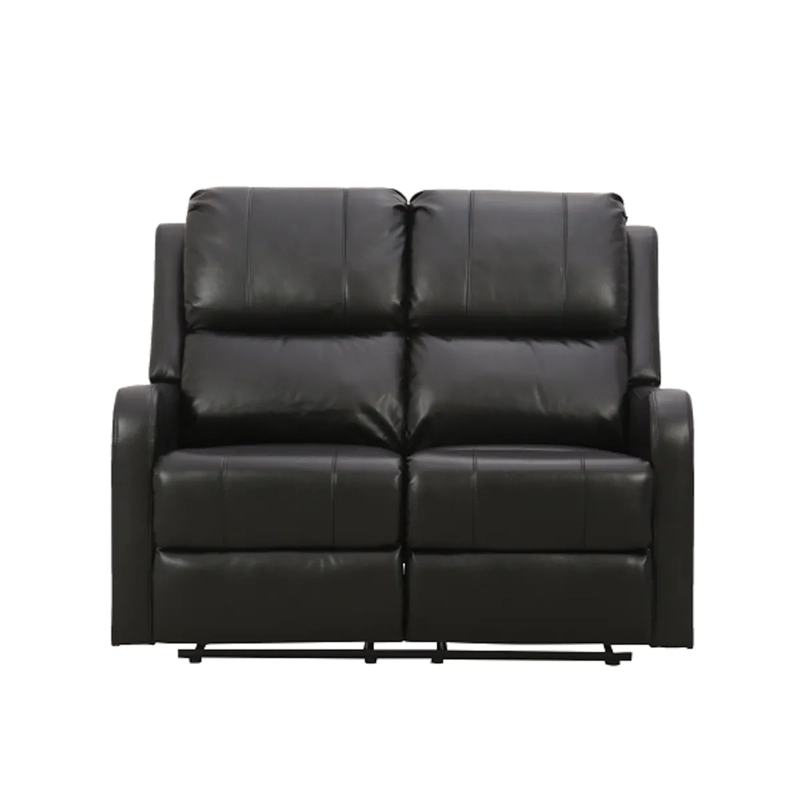 BERGERE RECLINABLE FLEMING 2 CUERPOS ECOCUERO NEGRO RECLINACION INDEPENDIENTE - 2