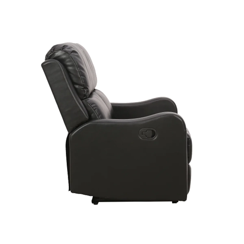 BERGERE RECLINABLE FLEMING 2 CUERPOS ECOCUERO NEGRO RECLINACION INDEPENDIENTE - 3