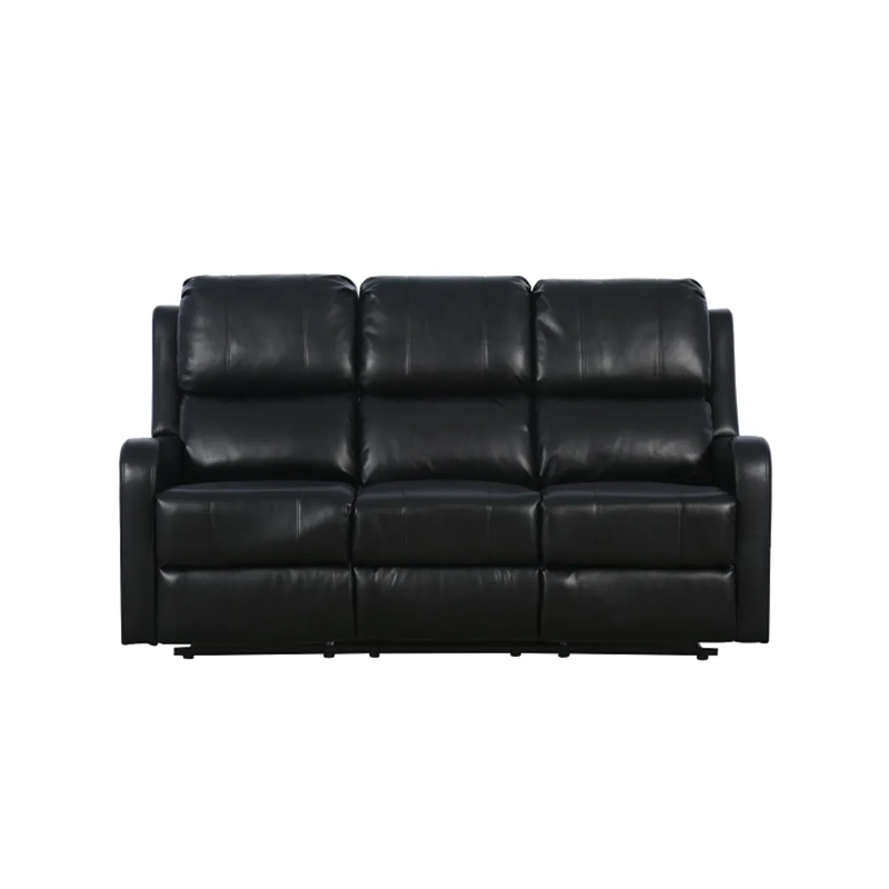 SOFA BERGERE FLEMING 3 CUERPOS RECLINACION INDEPENDIENTE ECOCUERO NEGRO - 2