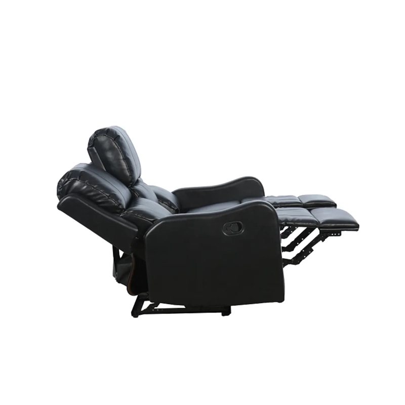 SOFA BERGERE FLEMING 3 CUERPOS RECLINACION INDEPENDIENTE ECOCUERO NEGRO - 3