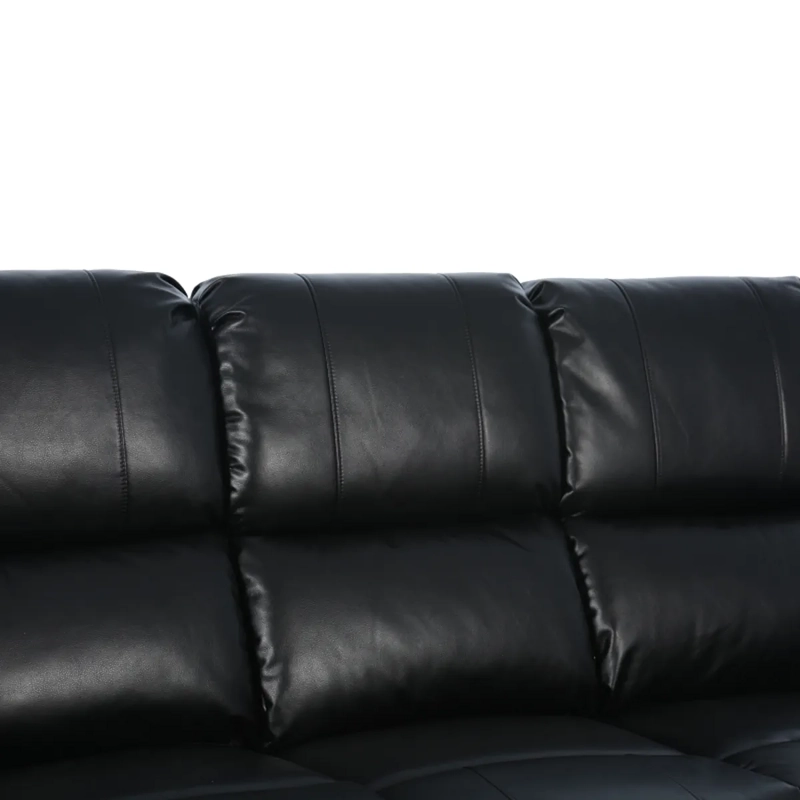 SOFA BERGERE FLEMING 3 CUERPOS RECLINACION INDEPENDIENTE ECOCUERO NEGRO - 4