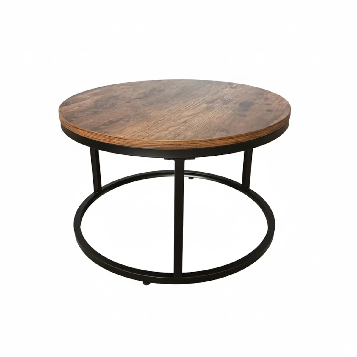 JUEGO DE MESAS ANIDABLES ALLURE VIDRIO Y MADERA RUSTICA NESTING INDUSTRIAL PARA EL LIVING - 2