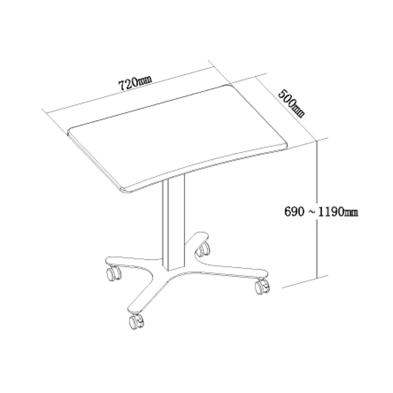 ESCRITORIO ELEVABLE PRIMAVERA AJUSTABLE 70-110CM CON RUEDAS. BLANCO Y ARCE - 7