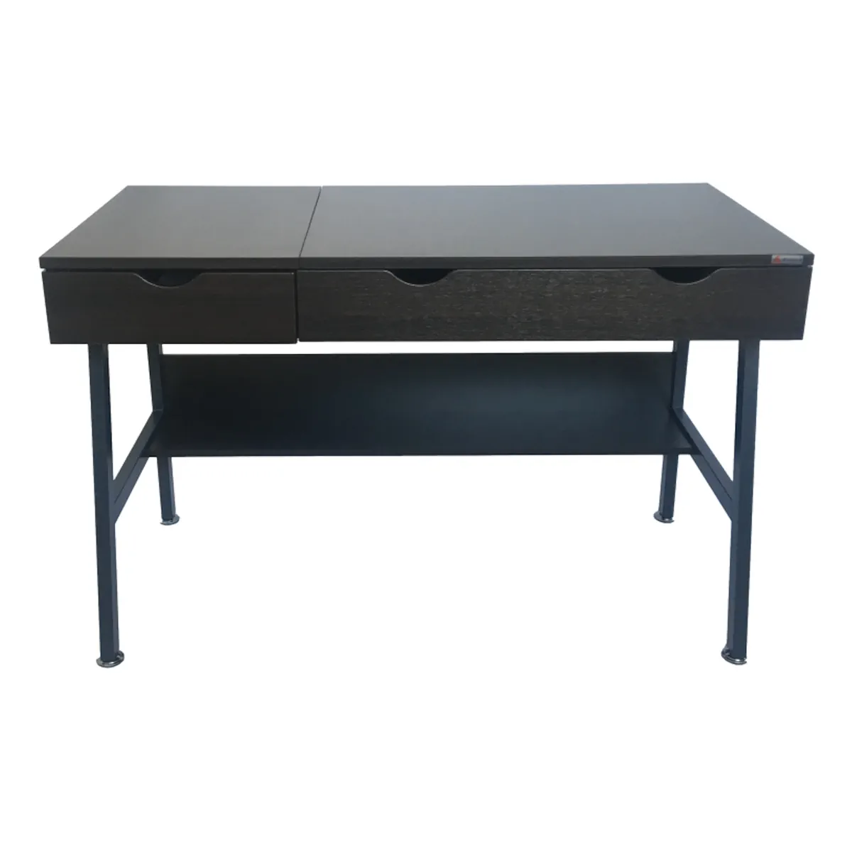 ESCRITORIO NOCTURNO ELEVABLE 97CM COMPARTIMENTO OCULTO 2 CAJONES CAFE OSCURO - 4