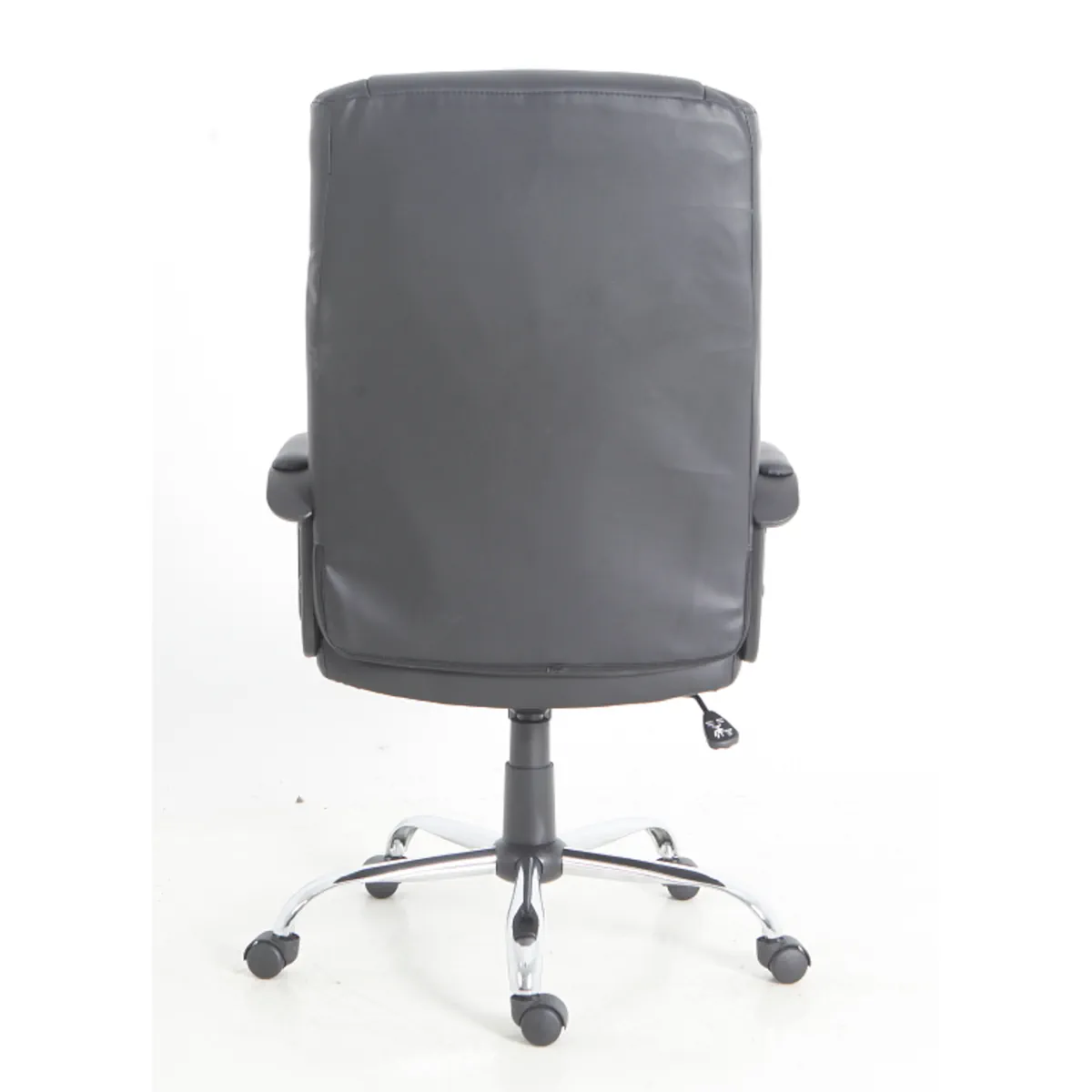 SILLA EJECUTIVA HAMILTON RESPALDO ALTO BASE METALICA ECOCUERO NEGRO OFICINA GERENCIAL - 6