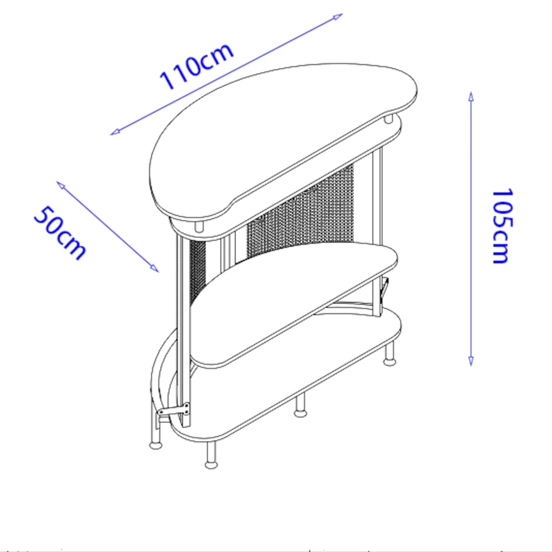MUEBLE BAR VESPER NEGRO MATE ESTILO INDUSTRIAL, PORTA COPAS Y ALMACENAMIENTO DOBLE NIVEL - 8