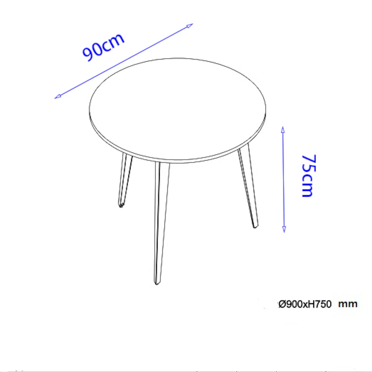 MESA MULTIPROPOSITO GEM CIRCULAR 90CM CAFE  CLARO DISEÑO MINIMALISTA PARA REUNION O COMEDOR - 3