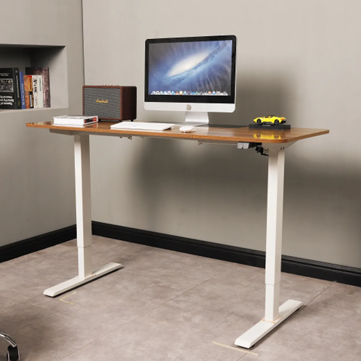 ESCRITORIO ELECTRICO HARMONY FLOW 140CM DE ALTURA REGULABLE 72/120CM NOGAL BLANCO - 4